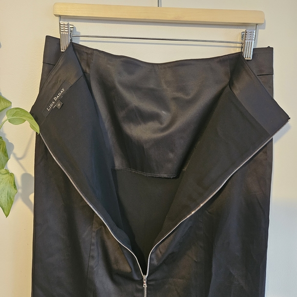 Lida Baday Black Satin Midi Skirt - Picture 7 of 7